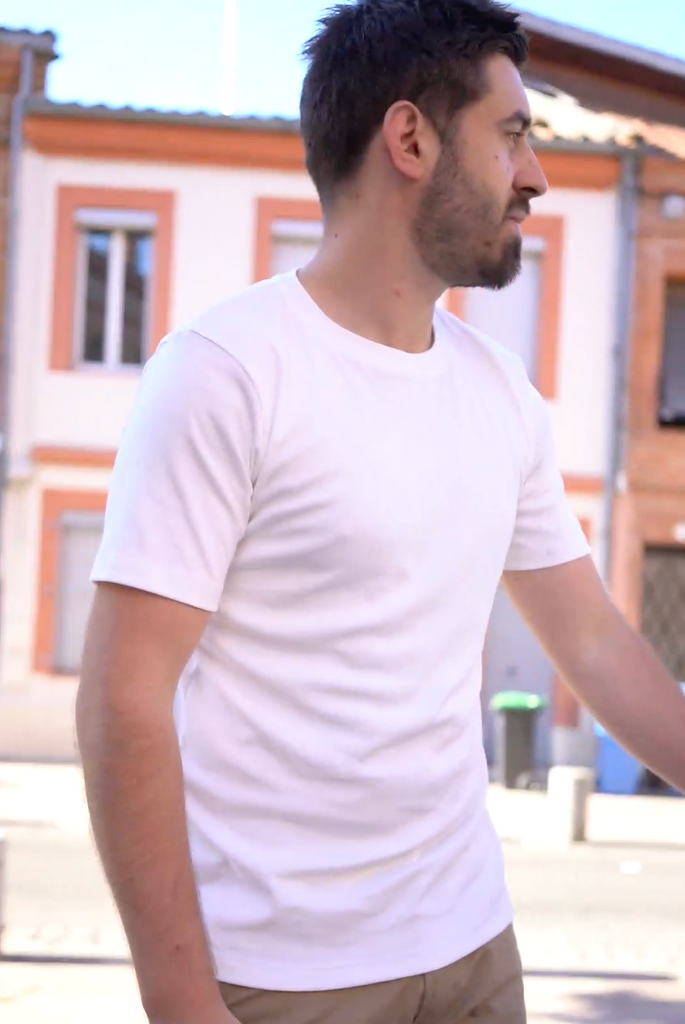 tee-shirt homme blanc anti-uv classique coton supima oekotex écoresponsable éthique