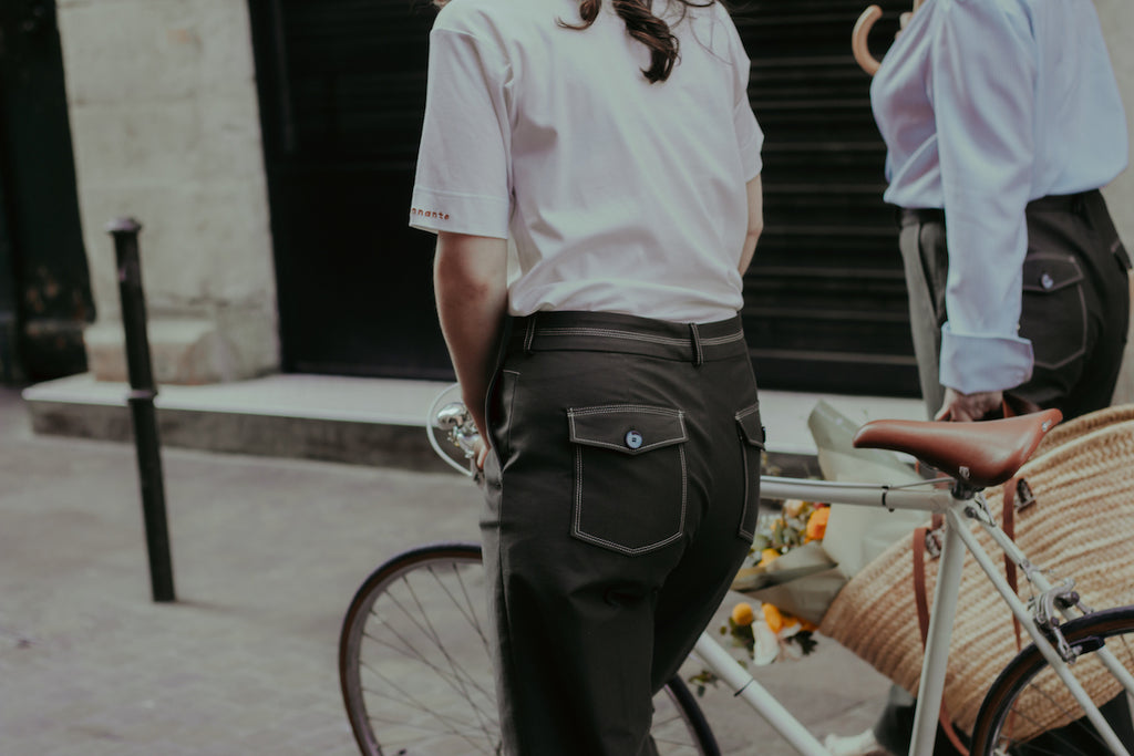 pantalon aventurière femme beige kaki anti-uv UPF50 gabardine coton éco-responsable éthique